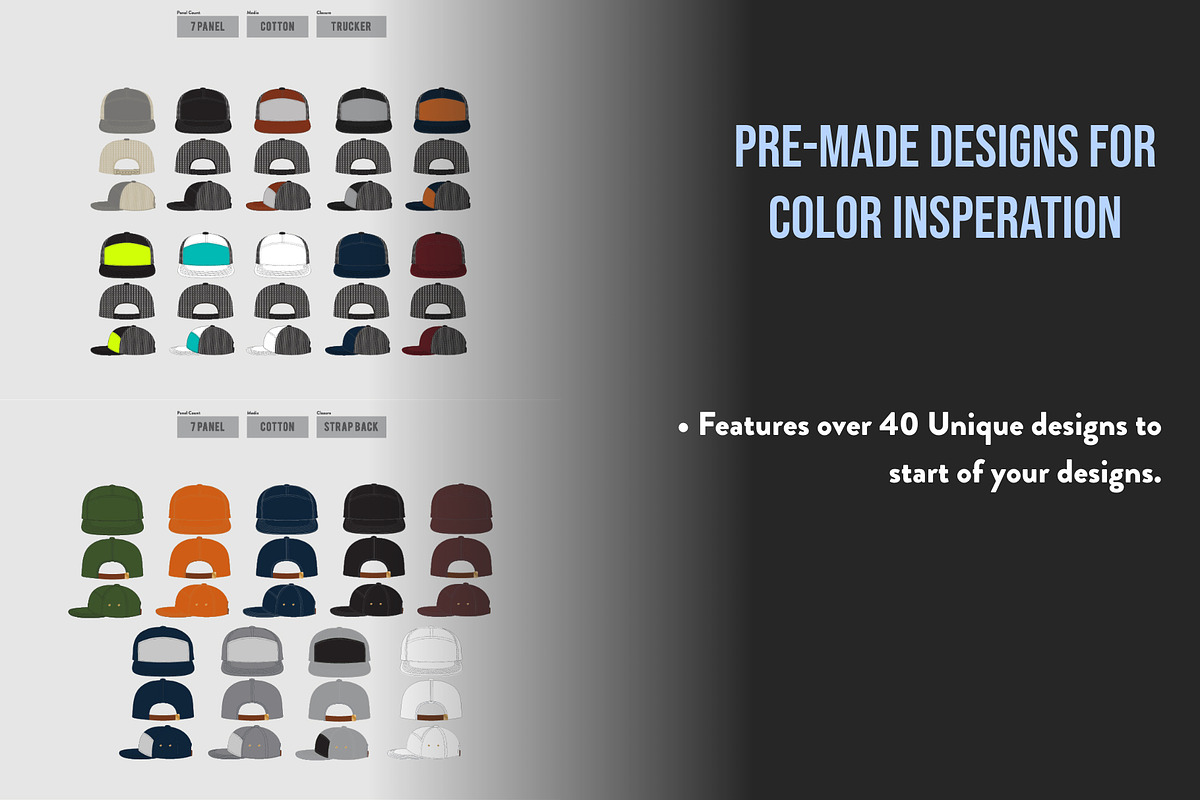 Hat Template - 7 Panel Hat, a Hat Mockup by Template Haven (Photo 10 of 10)