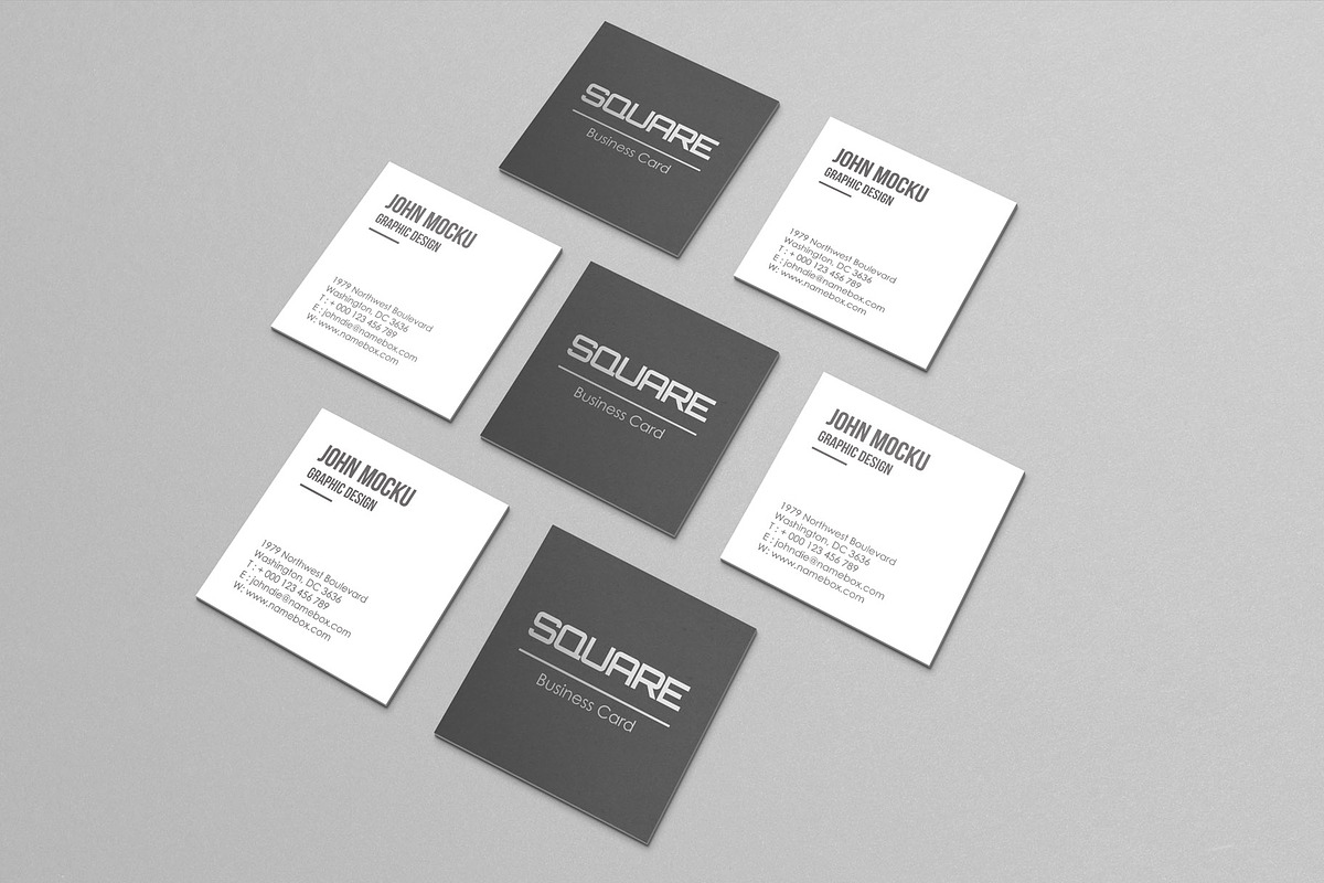 Square Business Card Mockups, a Print Template by resumetemplathttps://d3es (Photo 9 of 14)