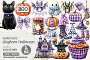 Gingham Halloween Clipart, an Illustration by Dream Creation (Thumbnail 1 of 7)