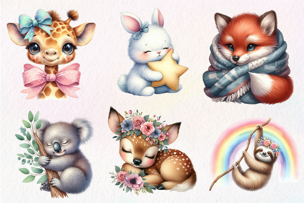 Baby Animal Nursery Sublimation, an Illustration by CreationArt (Photo 5 of 5)