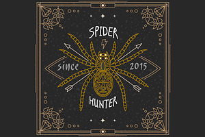 Thin line insect label
