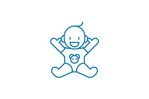 Baby linear icon concept. Baby line vector sign, symbol, illustration.