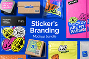 Sticker's Branding Mockup Bundle, a Packaging Mockup by Mocku (Thumbnail 1 of 25)