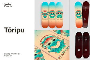 Skate Triptych Mockup — Toripu