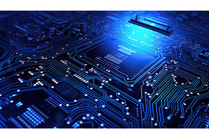 digital tech background blue ai, a Technology Photo by pikepicture