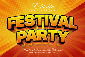 Festival Party 3D Text Effect | EPS, a Layer Style Add-On by padilah_a