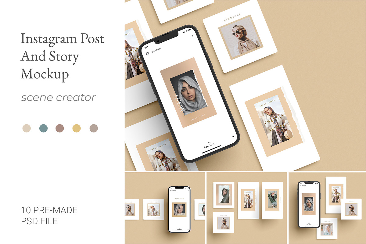 Instagram post and story mockup, an Advertising Mockup by simuradi (Photo 1 of 11)