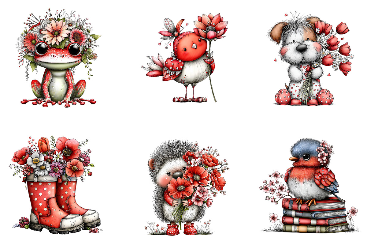 Whimsical Spring Clipart Bundle, an Illustration by CreationArt (Photo 3 of 7)