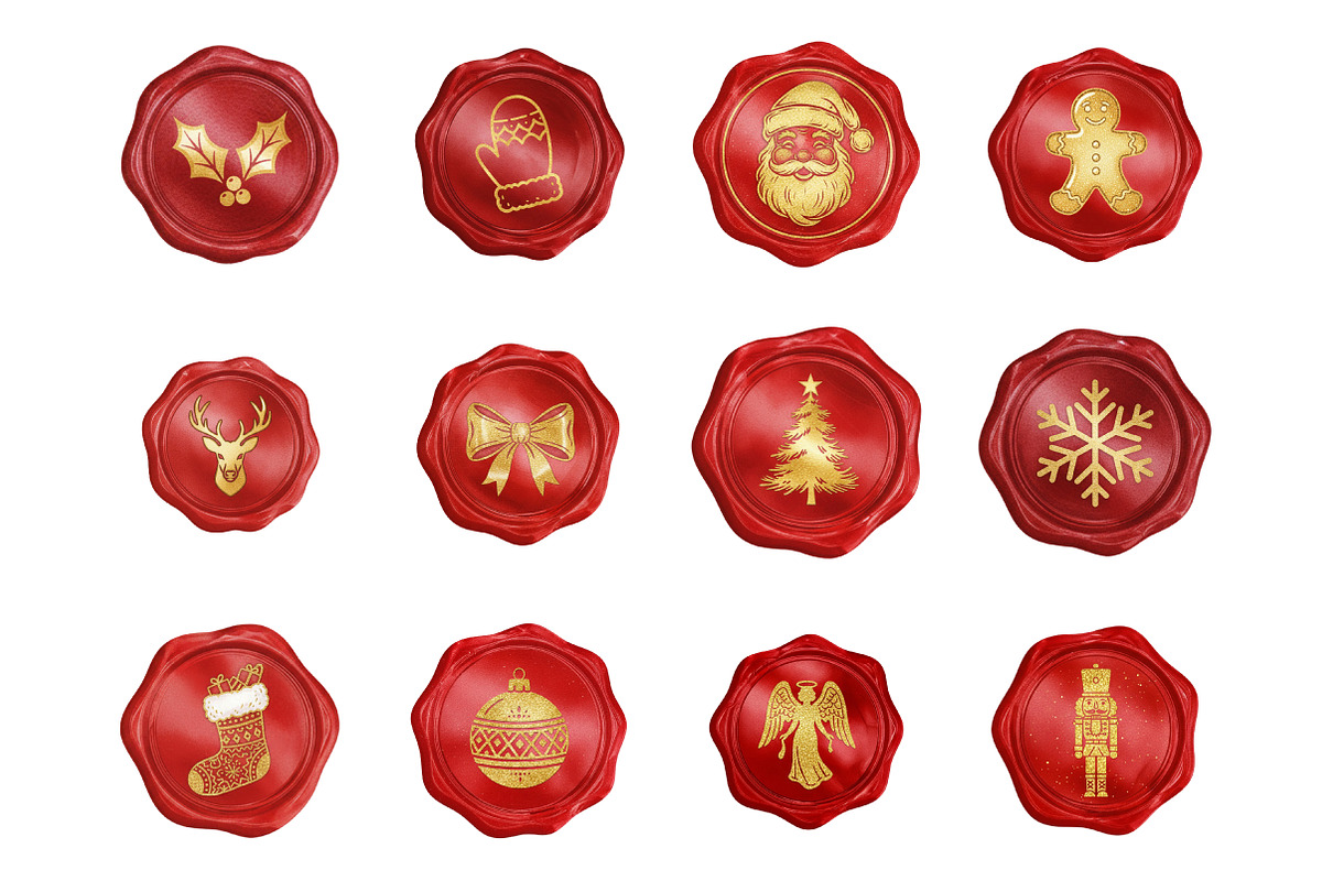 Elegant Red Wax Seal Stamp Clipart, an Illustration by SinaCreation (Photo 2 of 7)