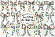 Christmas Light Coquette Bow Clipart, an Illustration by OK Design (Thumbnail 1 of 5)