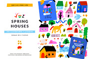 Spring Houses | SVG, PNG, AI, an Object Illustration by Olia (Thumbnail 1 of 12)