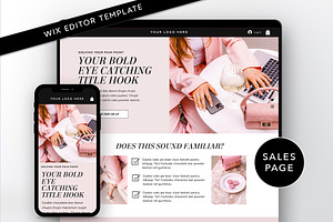 Pink Wix Editor Sales Page Template, a Wix Template by Template Twist Shop