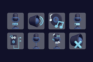 Podcast 3D Icon Pack