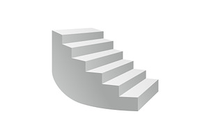 Rounded staircase. Clean isometric