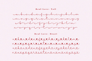 Real Love - Heart Swash Script Font