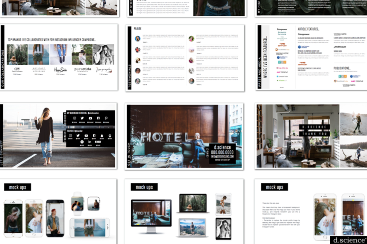 Creative Pitch Deck, Press Media Kit, a Presentation Template by Template Monkey @dscience (Photo 6 of 12)