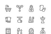 Set line icons of bathroom, an Outline Icon by motorama (Thumbnail 1 of 2)