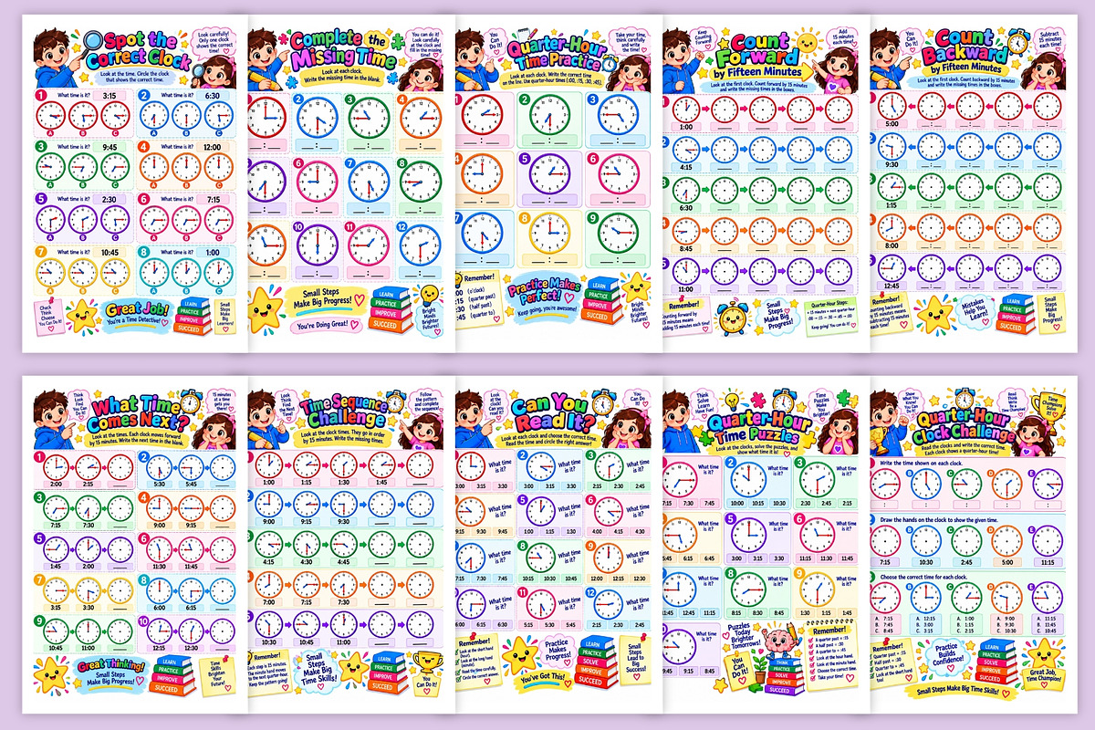 Quarter-Hour Reading Skills, a Stationery Template by Designmela01 (Photo 3 of 6)
