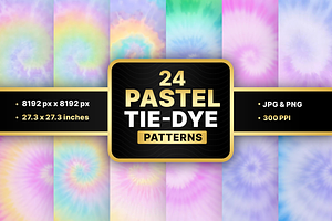 Pastel Tie-Dye Patterns, a Pattern Graphic by Vaughn Studios