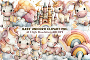 Baby Unicorn Clipart PNG Bundle, an Illustration by Sublimation Artist (Thumbnail 1 of 7)