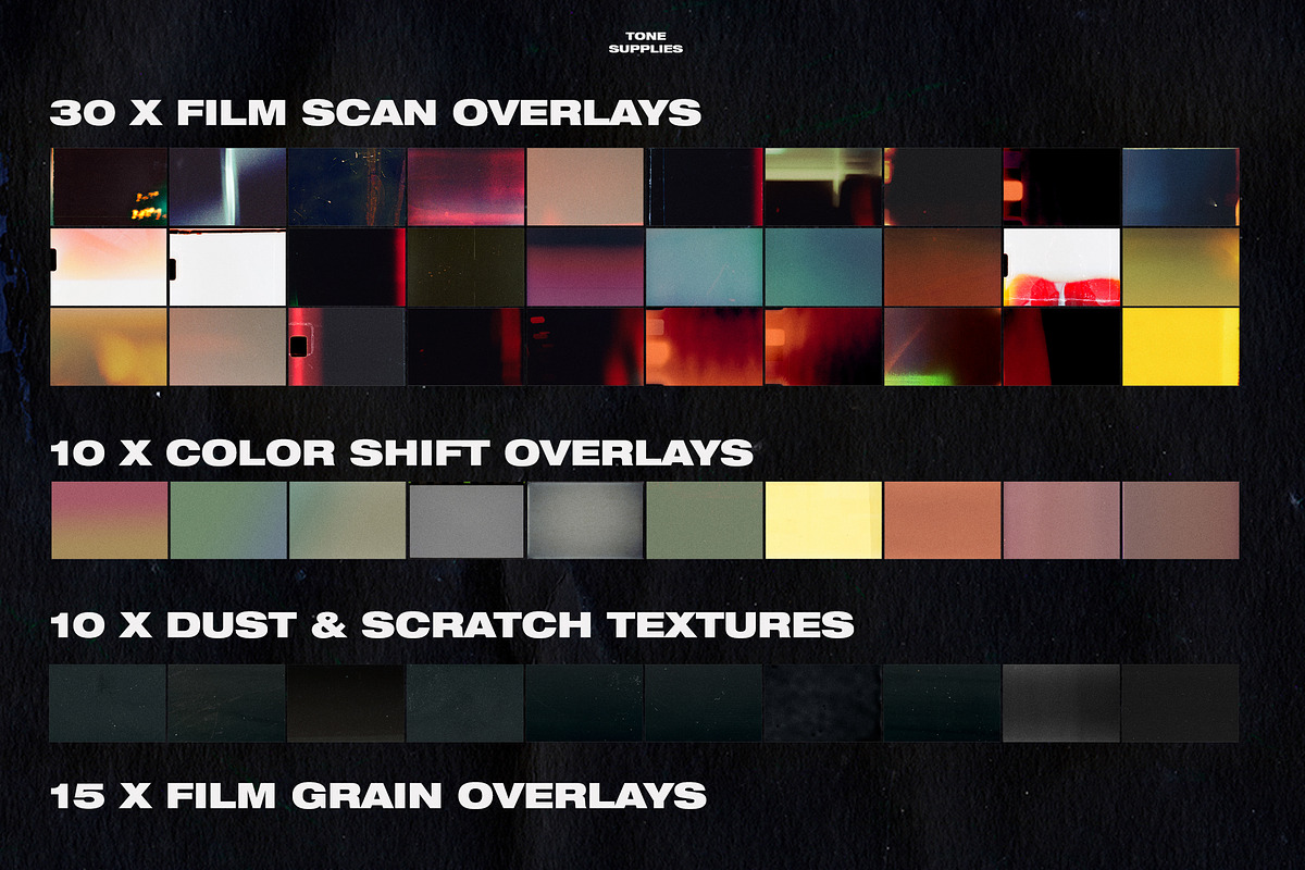 65 Retro Analog Film Leak Overlays, a Layer Style Add-On by TONE SUPPLIES (Photo 5 of 12)