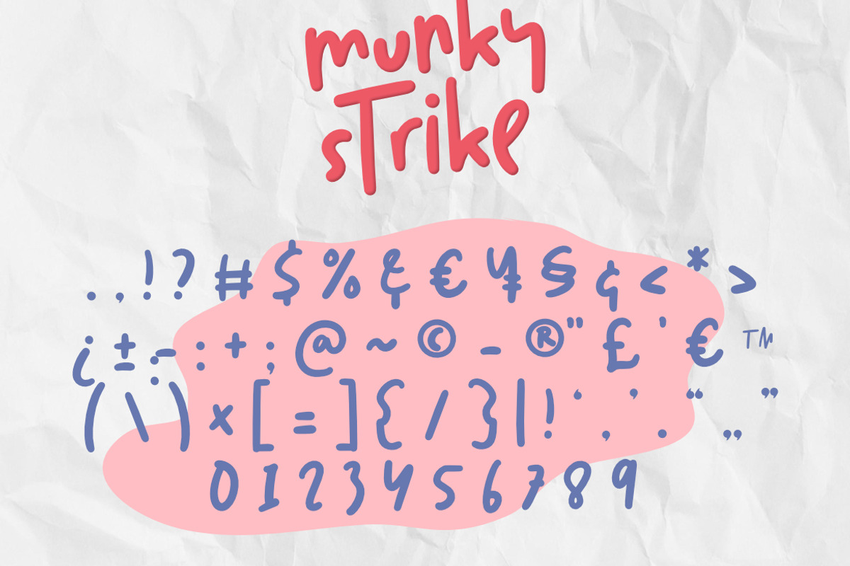 Munky Strike – Doodly Typeface Font, a Handwritten Font by Bayuktx (Photo 9 of 10)