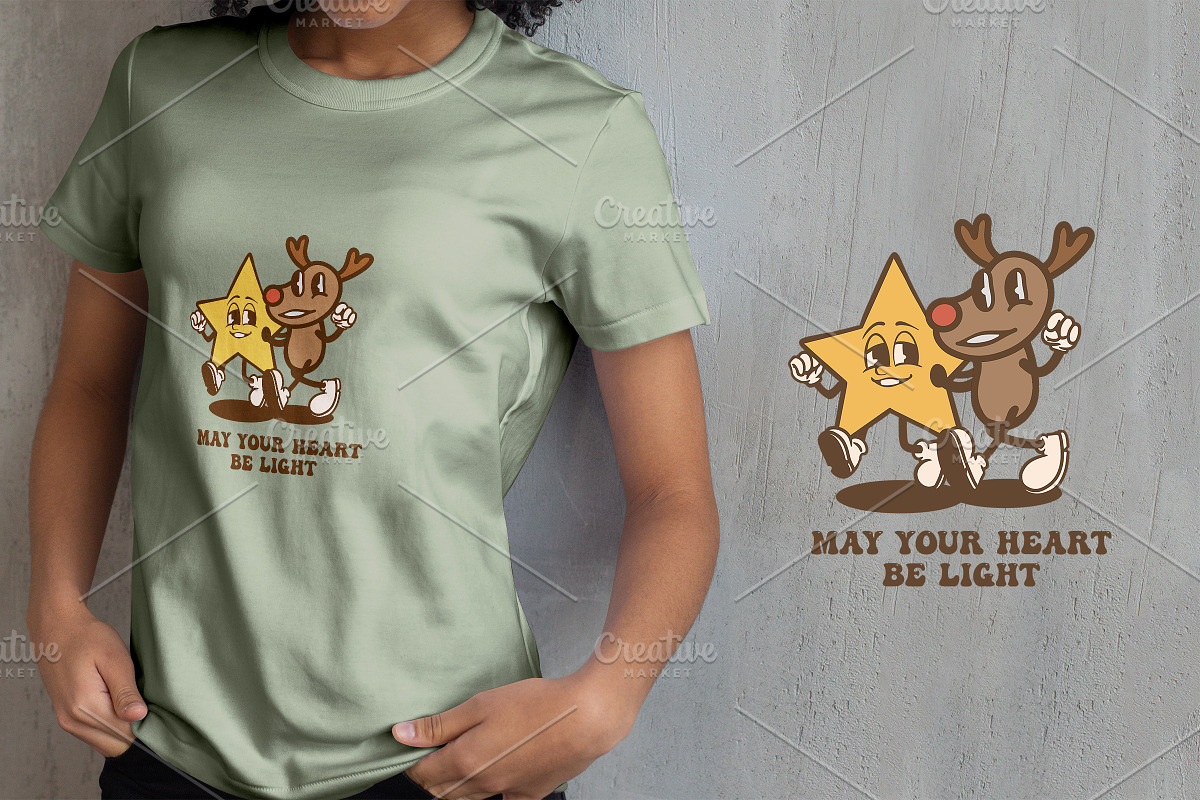 Christmas Star Mix Vintage Cartoon, an Illustration by vectstudio (Photo 4 of 5)