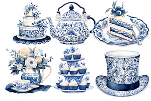 Watercolor Tea Party Elements