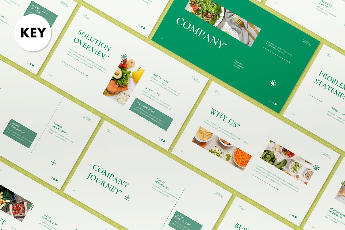Green Minimalist Pitch Deck Keynote, a Presentation Template by graphicook