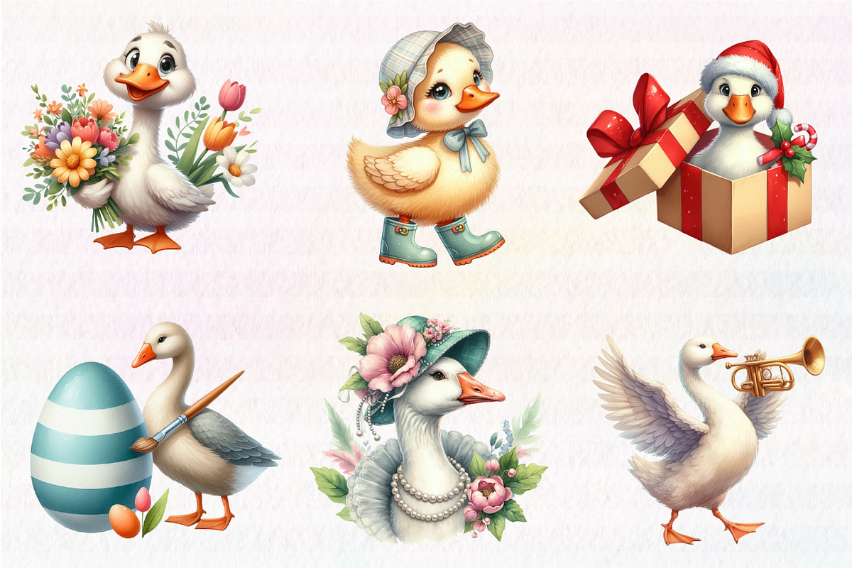 Silly Goose Clipart PNG, an Illustration by CreationArt (Photo 5 of 6)