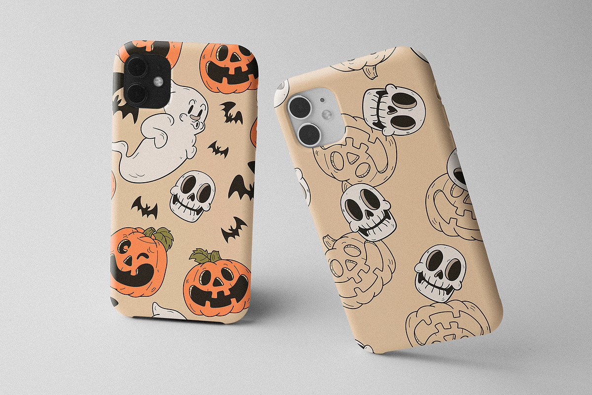 Retro Halloween Patterns & Elements, a Pattern Graphic by Kokoshka (Photo 9 of 9)
