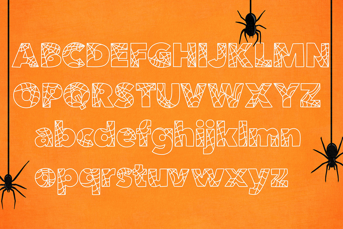 Spooky Spiderwebs Font, a Font by Miss Kate (Photo 2 of 2)
