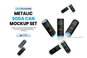 Editable Metalic Soda Can Mockup, a Product Mockup by artBit Design Studio