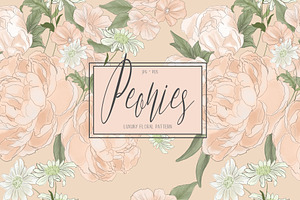 Peonies, Luxury Flourish Pattern