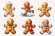 Christmas Gingerbread Man Clipart, an Illustration by Dream Creation (Thumbnail 3 of 7)