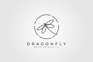 Dragonflies Logo Outline Vector