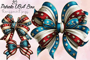 Patriotic USA Bow Clipart Bundle, an Illustration by SVGArt (Thumbnail 1 of 9)