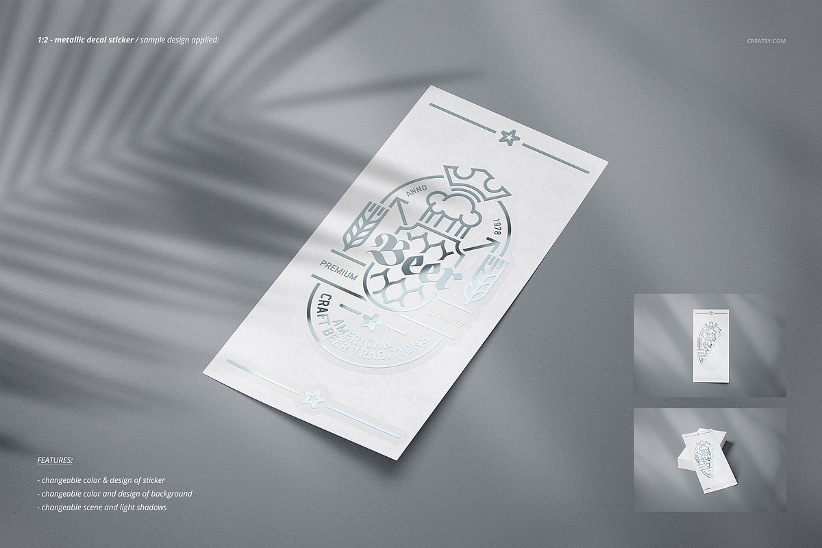 Decals Stickers Mockup Set, a Merchandise Mockup by creatsy5 (Photo 8 of 24)