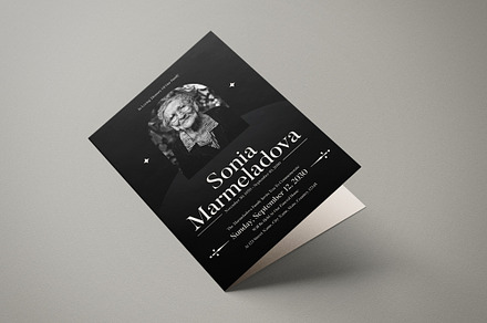 Monochrome Gothic Minimalist Funeral, a Card Template by graphicook