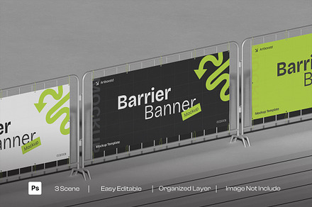 Stand Barrier Banner Mockup