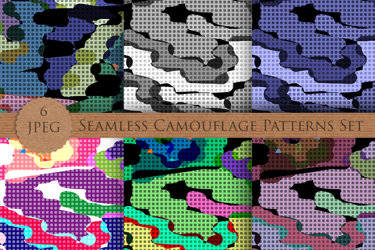 CAMOUFLAGE seamless patterns set, a Pattern Graphic by Futurel