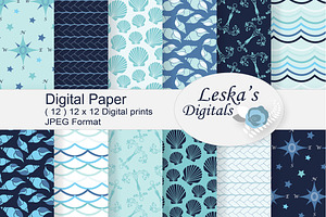 Nautical Sea Digital Papers