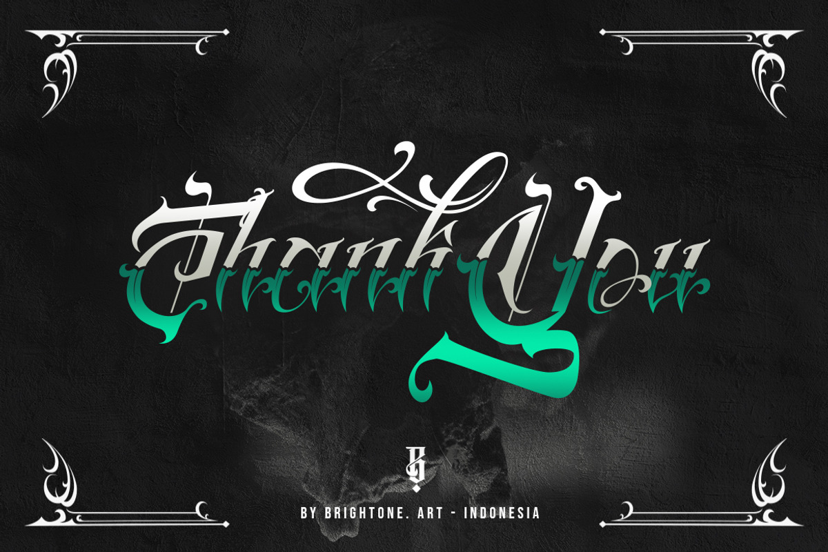 Brightone Vol. 2 - Tattoo Lettering, a Script Font by Brightone