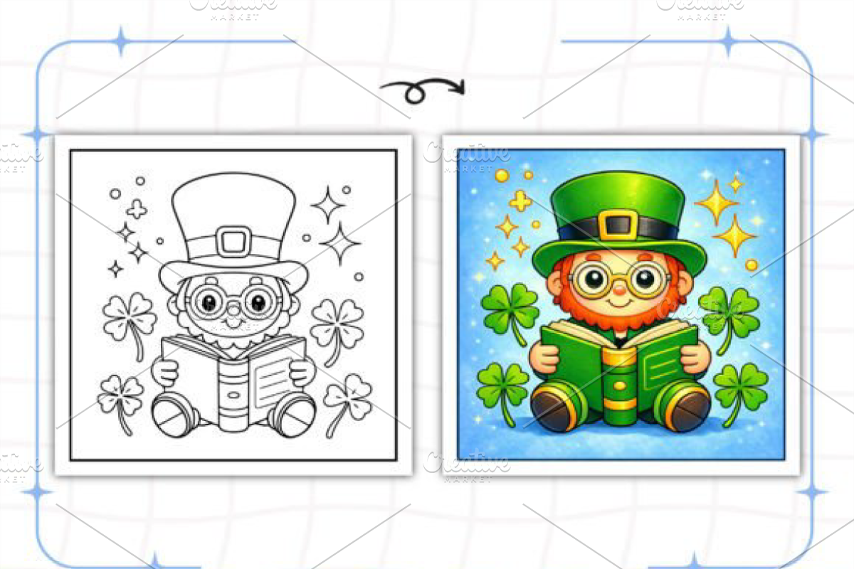 Lucky Leprechauns Coloring Book, a Seasonal Illustration by Ink Gallery (Photo 4 of 9)
