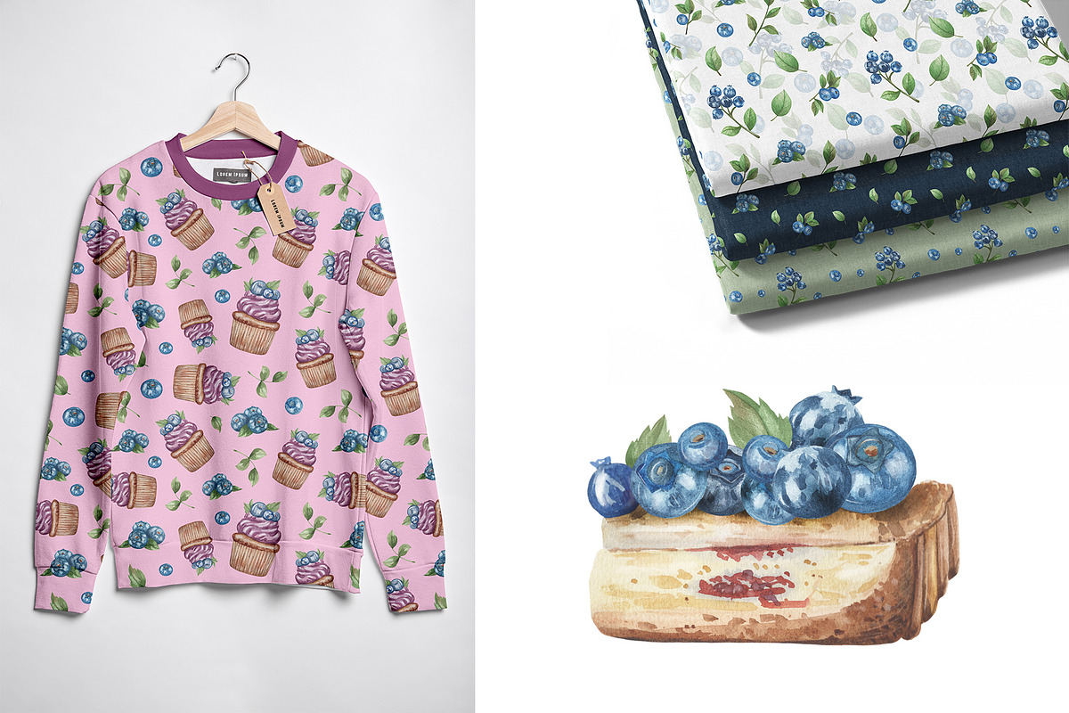 Blueberry watercolor collection, an Object Illustration by Pattern + watercolor (Photo 8 of 10)