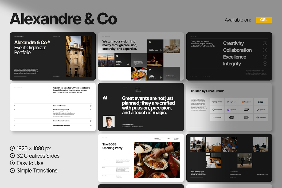 Alexandre Minimalist Portfolio GSL, a Presentation Template by Unich Design Bureau (Photo 1 of 9)