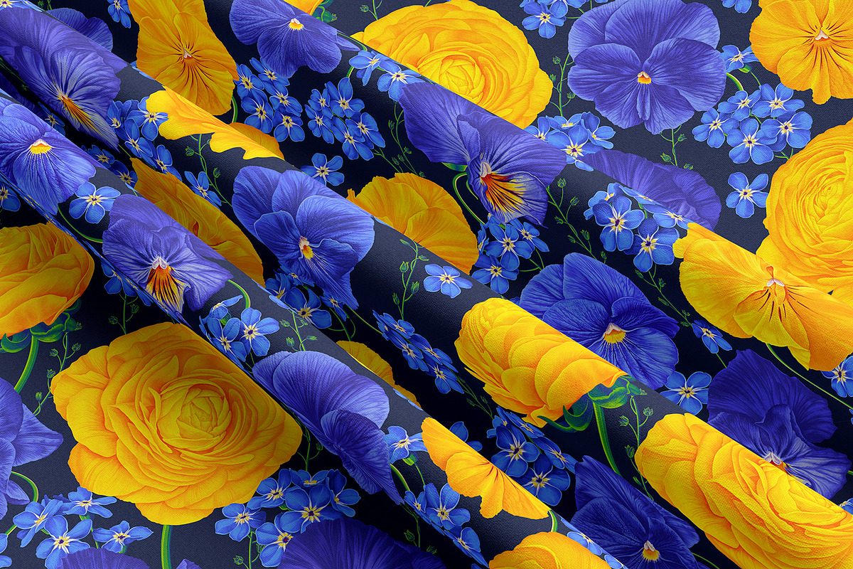 Pattern Pansies and Buttercups, a Pattern Graphic by MarynaPetrovska (Photo 6 of 10)