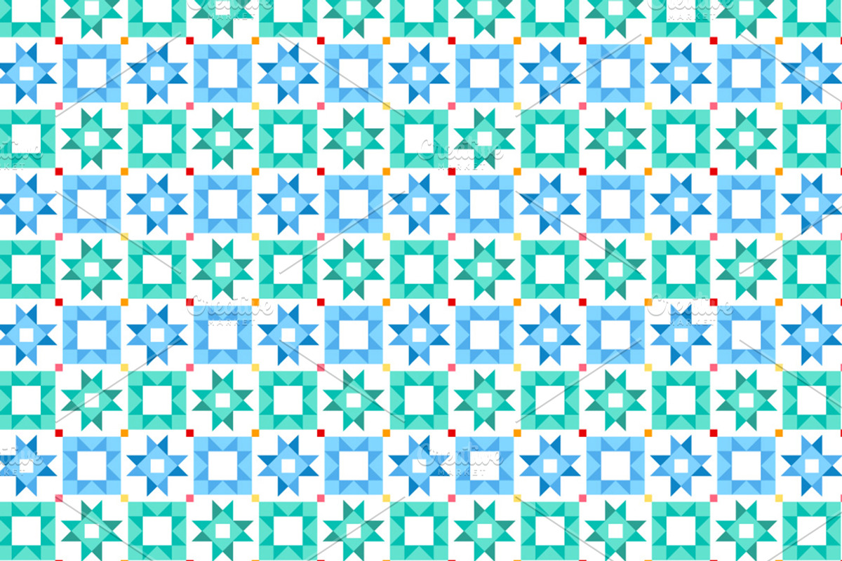 Bright Geometric Tile Pattern, a Pattern Graphic by MISS CHATZ (Photo 3 of 3)