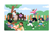 Happy kids playing on playground set, a Person Illustration by PaperTrident (Thumbnail 4 of 5)