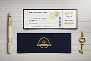 Passport Wedding Invitation, an Invitation Template by Vynetta (Thumbnail 2 of 6)